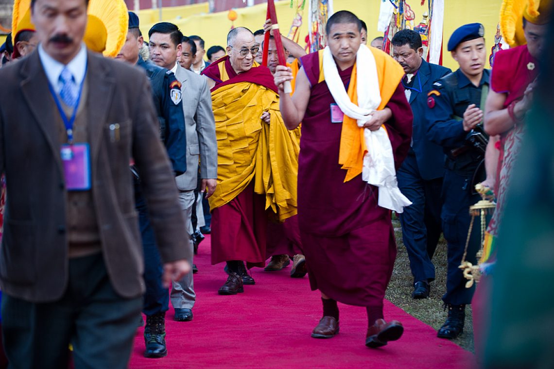 Gantok Day3 04 Hh Arriving Paljor Stadium For Tenshug Tsewang